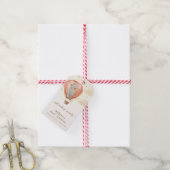 ニュートラルボホヴィンテージホットエアバルーンベビーシャワー ギフトタグ (より糸付き)