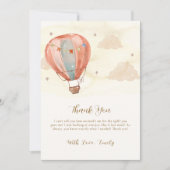 ニュートラルボホヴィンテージホットエアバルーンベビーシャワー サンキューカード (正面)