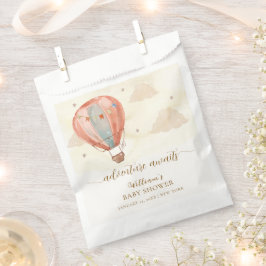 ニュートラルボホヴィンテージホットエアバルーンベビーシャワー フェイバーバッグ