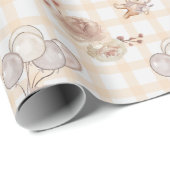 ニュートラルボホーベームムーンギンガムベビーシャワー ラッピングペーパー (ロールコーナー)