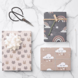 ニュートラルボホーレインボーベビー ラッピングペーパーシート