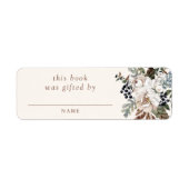 ニュートラルボホ子供部屋ベイビーシャワーの本のギフト ラベル (正面)