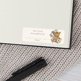 ニュートラルボホ子供部屋ベイビーシャワーの本のギフト ラベル