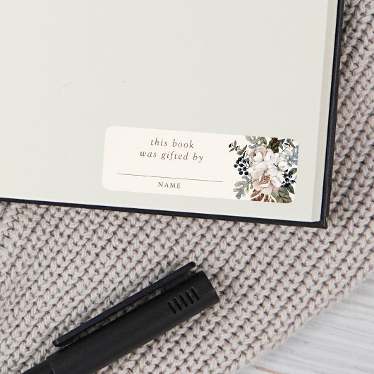 ニュートラルボホ子供部屋ベイビーシャワーの本のギフト ラベル