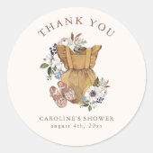 ニュートラルボホ子供部屋ベビーシャワーありがとう ラウンドシール (正面)