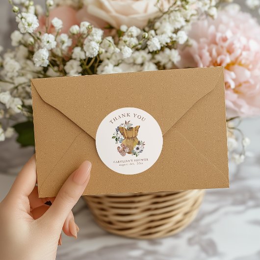 ニュートラルボホ子供部屋ベビーシャワーありがとう ラウンドシール