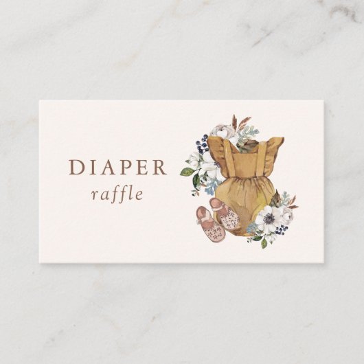 ニュートラルボホ子供部屋ベビーシャワーおむつラッフル エンクロージャーカード (正面)