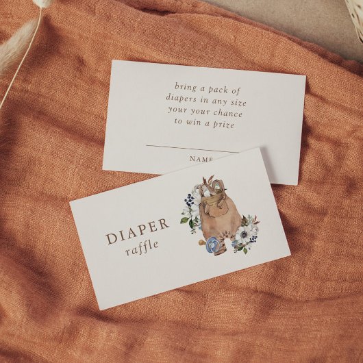 ニュートラルボホ子供部屋ベビーシャワーおむつラッフル エンクロージャーカード