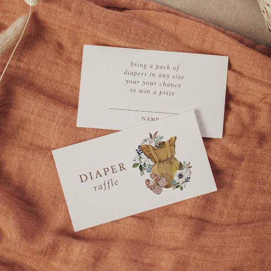 ニュートラルボホ子供部屋ベビーシャワーおむつラッフル エンクロージャーカード