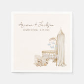 ニュートラルボホ子供部屋ベビーシャワー スタンダードカクテルナプキン (正面)