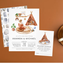 ニュートラルボホ子供部屋 |ベビーシャワー招待状