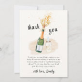 ニュートラルポピンボトルシャンパンベビーシャワー サンキューカード (正面)