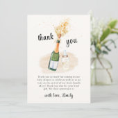 ニュートラルポピンボトルシャンパンベビーシャワー サンキューカード (スタンド正面)