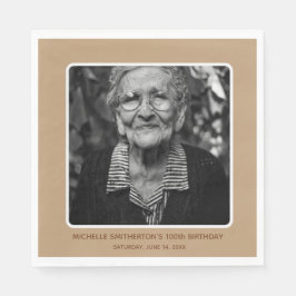 ニュートラルマイルストーン100番目の誕生日写真 スタンダードランチョンナプキン