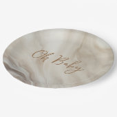 ニュートラルマーブルベビーシャワー紙プレート ペーパープレート (アングル)