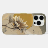 ニュートラルミニマリストひまわりのアウトライン Case-Mate iPhoneケース (裏面 (横))