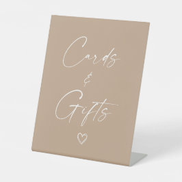 ニュートラルミニマリストカードとギフト 台座サイン