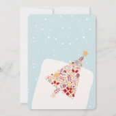 ニュートラルミニマリストギフトツリークリスマスパーティー 招待状 (裏面)