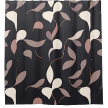 ニュートラルミニマリストシャワーカーテン – クリーン、シンプル