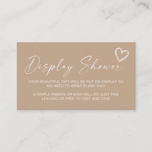 ニュートラルミニマリストディスプレイシャワーエンクロージャカード エンクロージャーカード (正面)