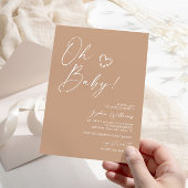 ニュートラルミニマリストベビーシャワー招待状 招待状