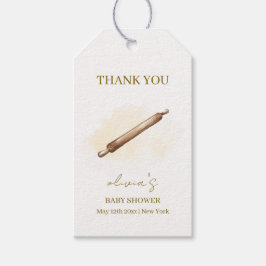 ニュートラルミニマリストペストリーシェフベビーシャワー ギフトタグ