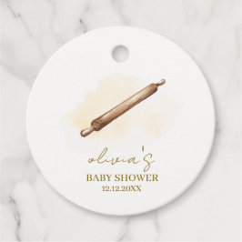 ニュートラルミニマリストペストリーシェフベビーシャワー フェイバータグ