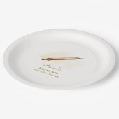 ニュートラルミニマリストペストリーシェフベビーシャワー ペーパープレート (アングル)