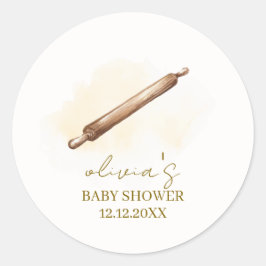 ニュートラルミニマリストペストリーシェフベビーシャワー ラウンドシール