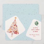 ニュートラルミニマリストホリデーウィッシュクリスマスカード 招待状 (正面/裏面)