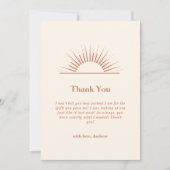 ニュートラルミニマリストボホサンシャインベビーシャワー サンキューカード (正面)
