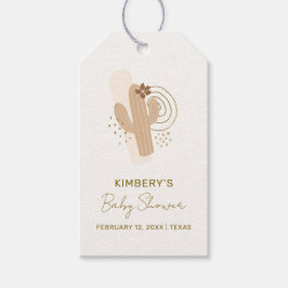 ニュートラルミニマリストボホ砂漠サボテン赤ちゃんシャワー ギフトタグ