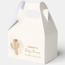 ニュートラルミニマリストボホ砂漠サボテン赤ちゃんシャワー フェイバーボックス