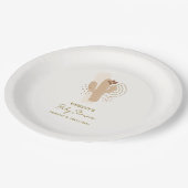 ニュートラルミニマリストボホ砂漠サボテン赤ちゃんシャワー ペーパープレート (アングル)