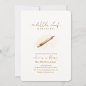 ニュートラルミニマリストリトルペストリーシェフベビーシャワー 招待状 (正面)