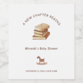 ニュートラルミニマリスト新しいチャプターブックベビーシャワー ワインラベル (シングルラベル)