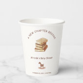 ニュートラルミニマリスト新しいチャプターブックベビーシャワー 紙コップ (裏面)
