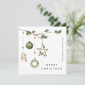 ニュートラルミニマリストBohoクリスマスコンポジション シーズンカード (スタンド正面)