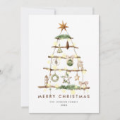 ニュートラルミニマリストBohoクリスマスコンポジション シーズンカード (正面)