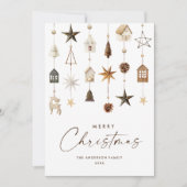 ニュートラルミニマリストBohoクリスマスコンポジション シーズンカード (正面)