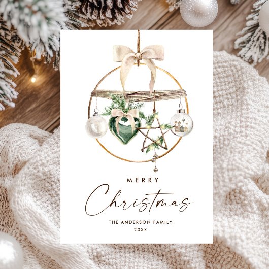 ニュートラルミニマリストBohoクリスマスコンポジション シーズンカード