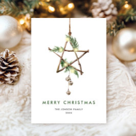 ニュートラルミニマリストBohoクリスマスコンポジション シーズンカード