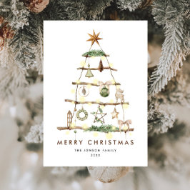 ニュートラルミニマリストBohoクリスマスコンポジション シーズンカード