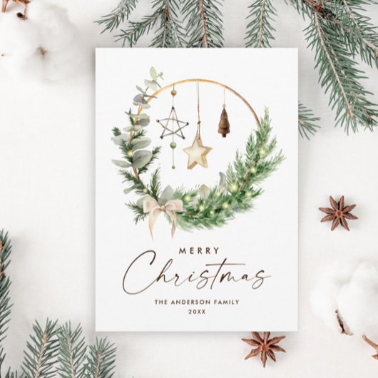 ニュートラルミニマリストBohoクリスマスコンポジション シーズンカード