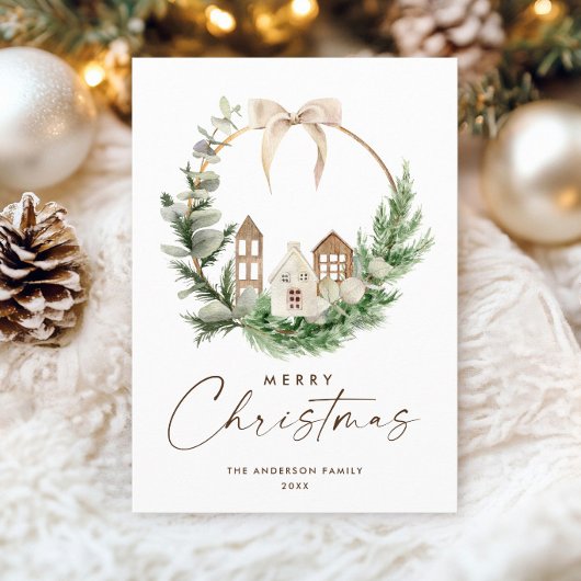 ニュートラルミニマリストBohoクリスマスコンポジション シーズンカード