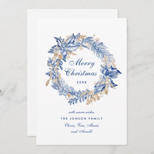 ニュートラルミニマリストBohoクリスマスコンポジション シーズンカード (正面/裏面)