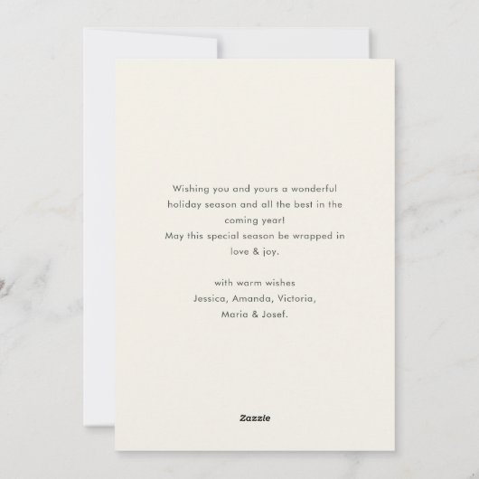 ニュートラルミニマリストBohoクリスマスコンポジション シーズンカード (裏面)