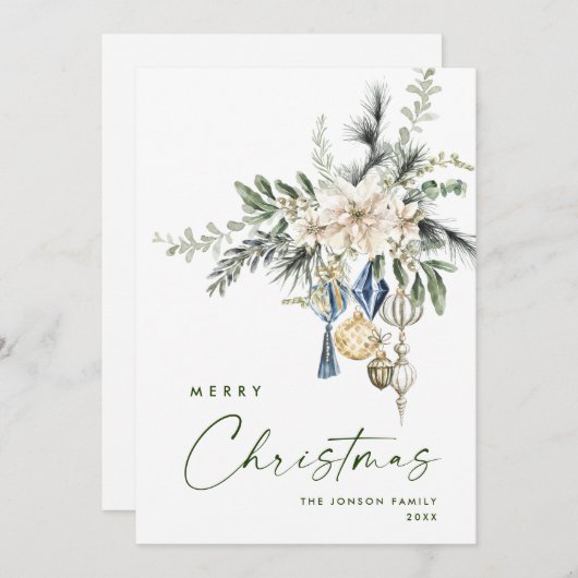 ニュートラルミニマリストBohoクリスマスコンポジション シーズンカード (正面/裏面)