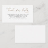 ニュートラルミニマリストBohoベビーシャワーブックベビー エンクロージャーカード (正面/裏面)