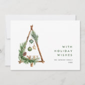 ニュートラルミニマリストBoho Christmas Composition Holi シーズンカード (正面)